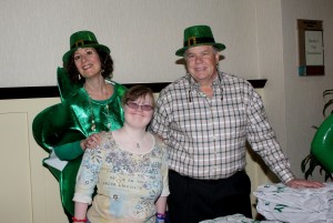 Neysa Ernst, Shannon Rosenthal, and Pat Ernst (all Pasadena residents) enjoy the St. Patrick’s Day themed event for Providence Center participants, caregivers, and staff. (Courtesy Photo)