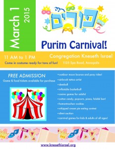Purim Carnival flyer