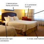 Inspect hotel rooms for bedbugs