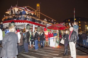 Watermark’s Harbor Queen will again host the “Queen of All Food Drives” to benefit the Anne Arundel County Food Bank. Watch the Eastport Yacht Club Parade of Lights on Harbor Queen in exchange for a donation. Photo by Rick Brady.